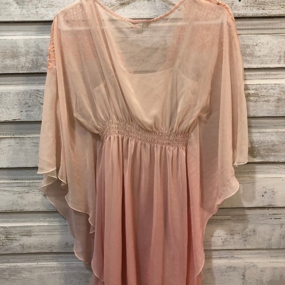 Gianni Bini Juniors Pink Sheer Ombre Dress - Picture 6 of 6